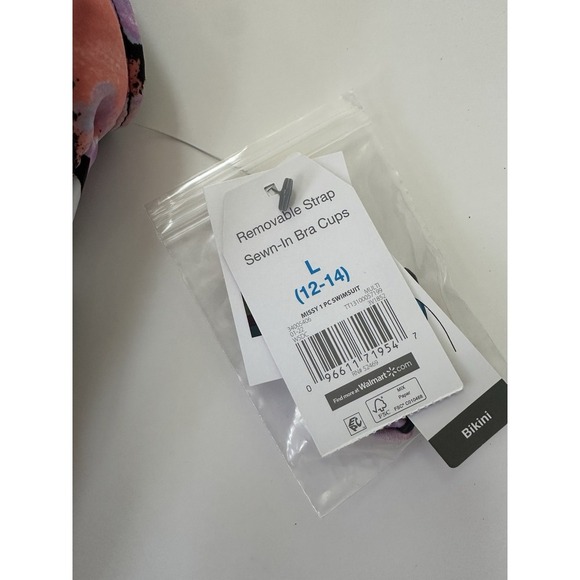 Time and TRU one piece floral print swimsuit sz L - Picture 3 of 7